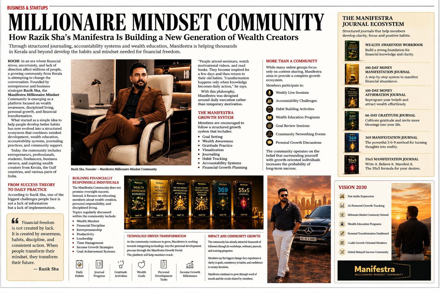Manifestra Millionaire Mindset Community — Business & Startups Feature